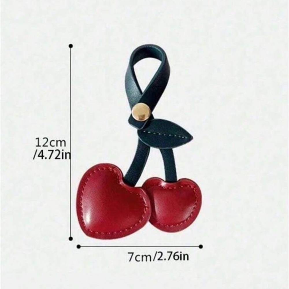 Cherry Red Heart Keychain - Picture 2 of 5